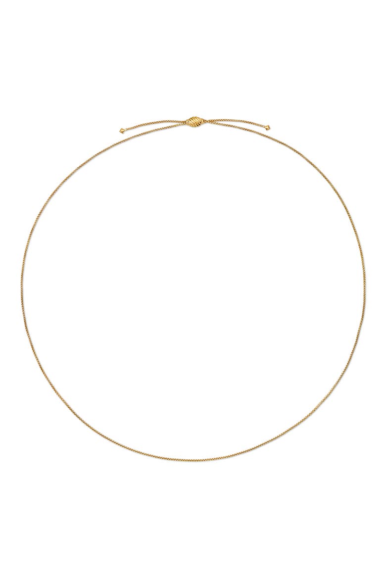 Box Chain Slider Necklace in 18K Yellow Gold, 1.7mm, Alternate, color, YELLOW GOLD