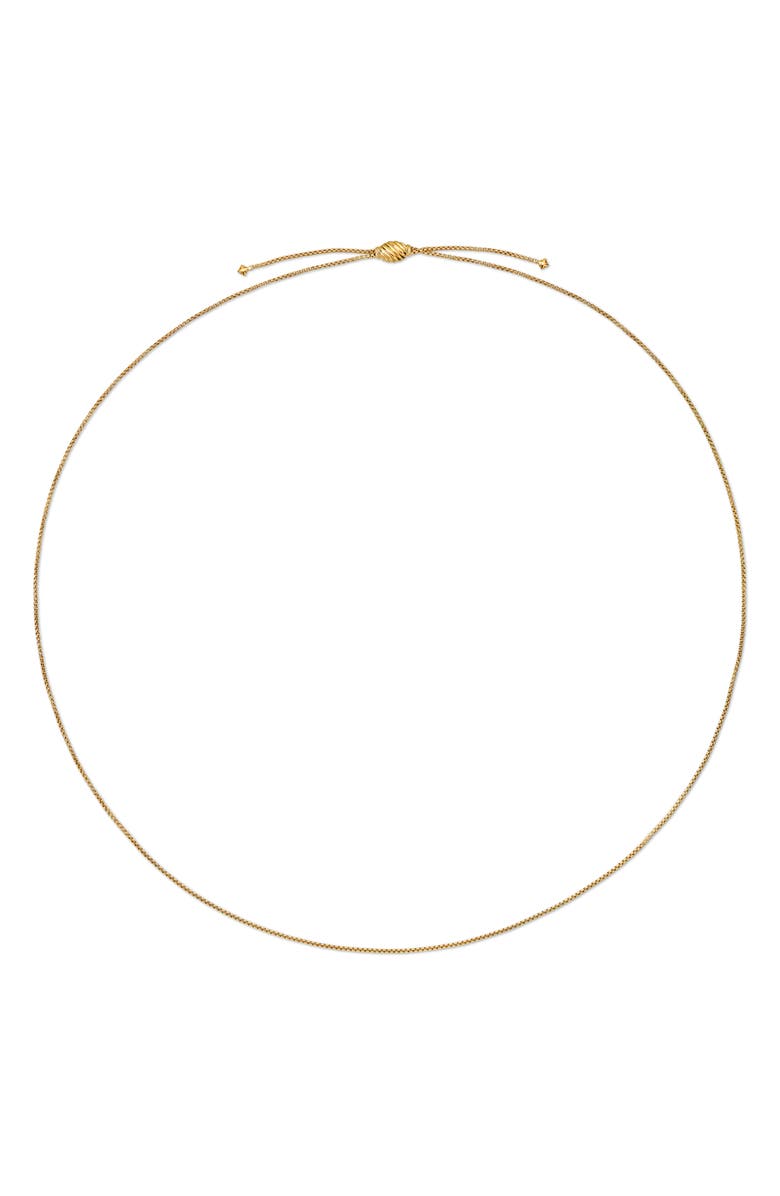 David Yurman Box Chain Slider Necklace in 18K Yellow Gold, 1.7mm, Alternate, color, Yellow Gold