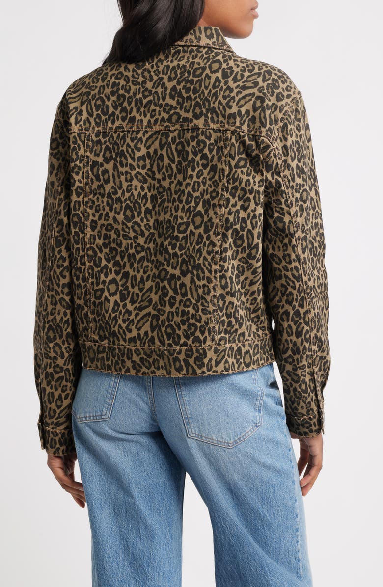 PTCL Leopard Print Denim Trucker Jacket, Alternate, color, Leopard