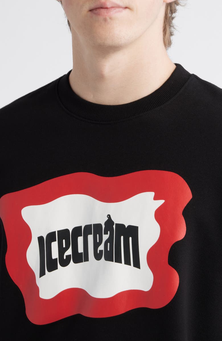ICECREAM Cotton Graphic Sweatshirt, Alternate, color, Black