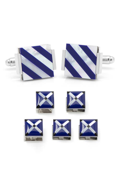 Cufflinks, Inc 7-piece Square Mother-of-pearl Shirt Studs & Cuff Links Set In White