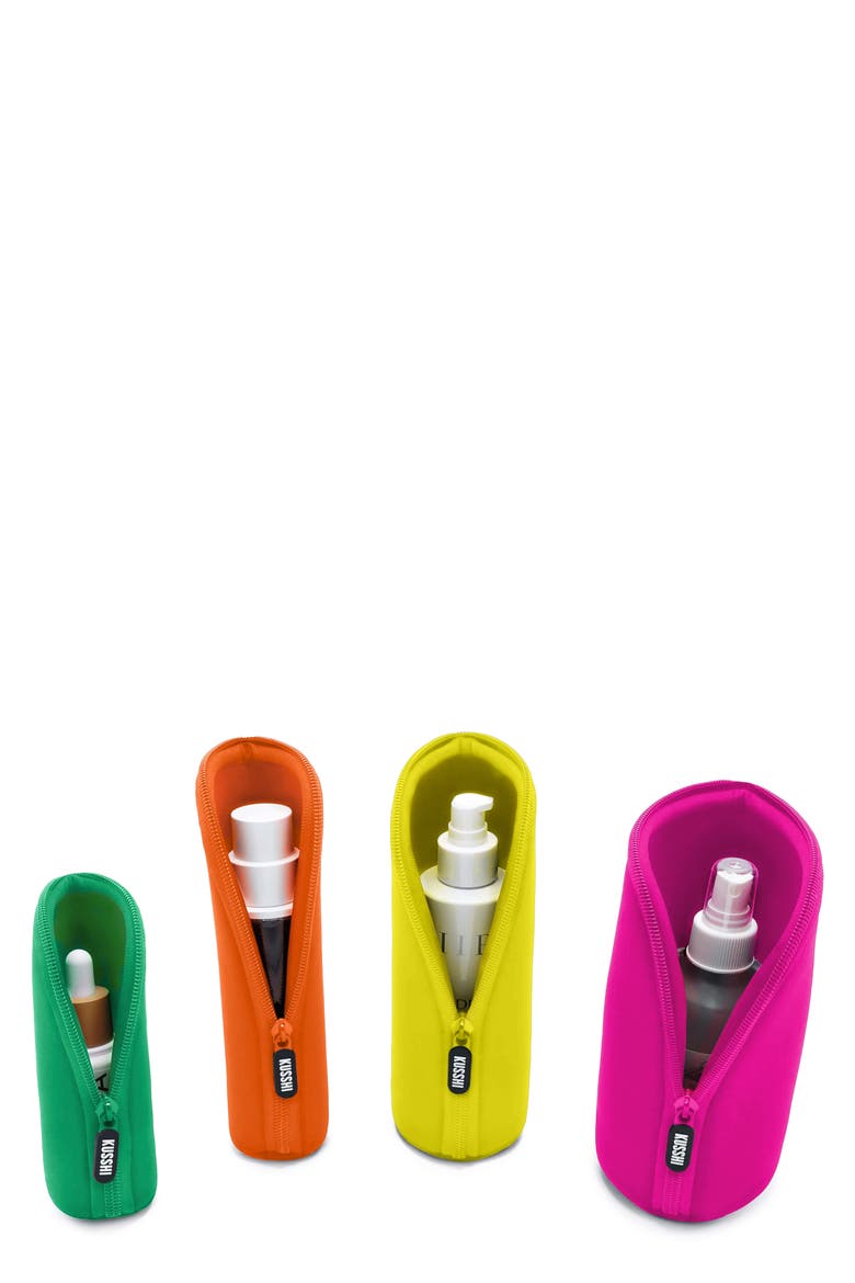 Set of 4 Travel Bottle Protectors, Main, color, BRIGHTS