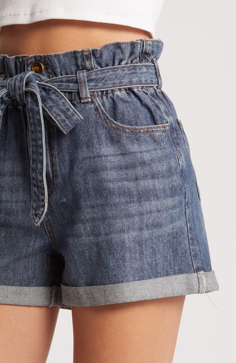 Prosperity Denim Paperbag Waist Denim Shorts, Alternate, color,