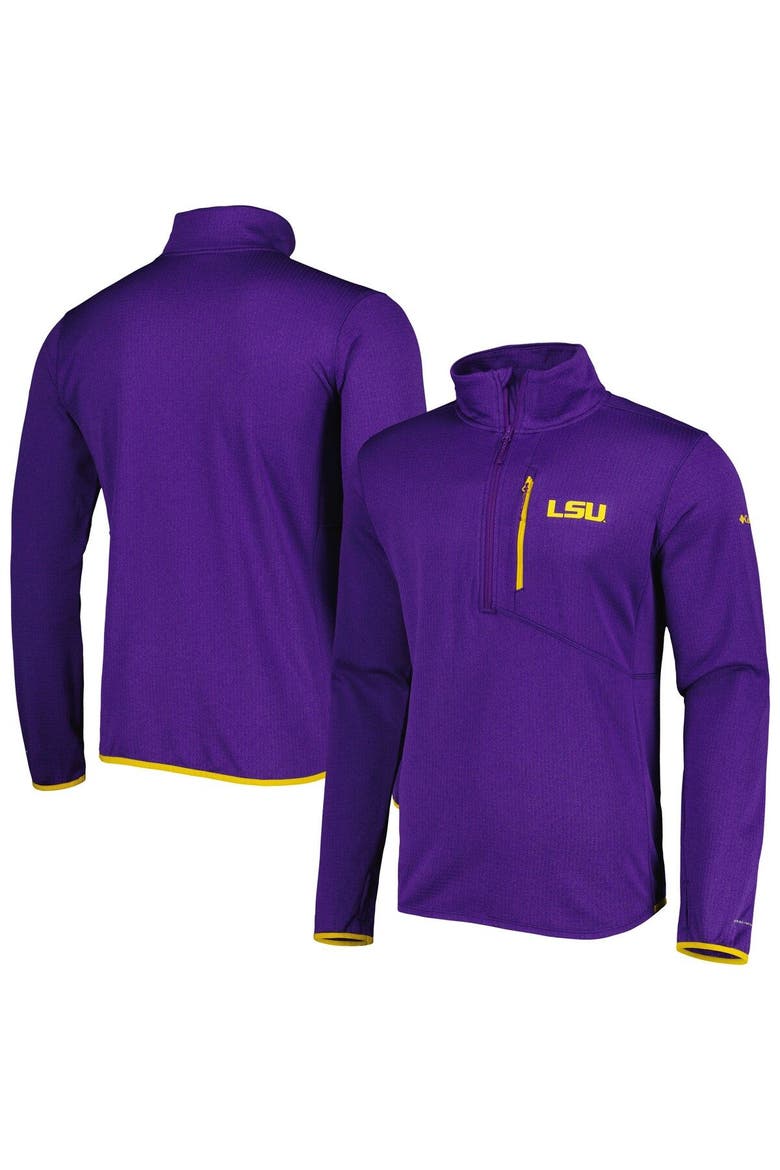Men's Columbia Purple LSU Tigers Park View Omni-Wick Half-Zip Top, Main, color, Purple
