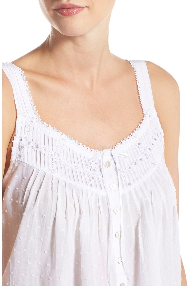 Swiss Dot Cotton Nightgown, Alternate, color, SOLID WHITE