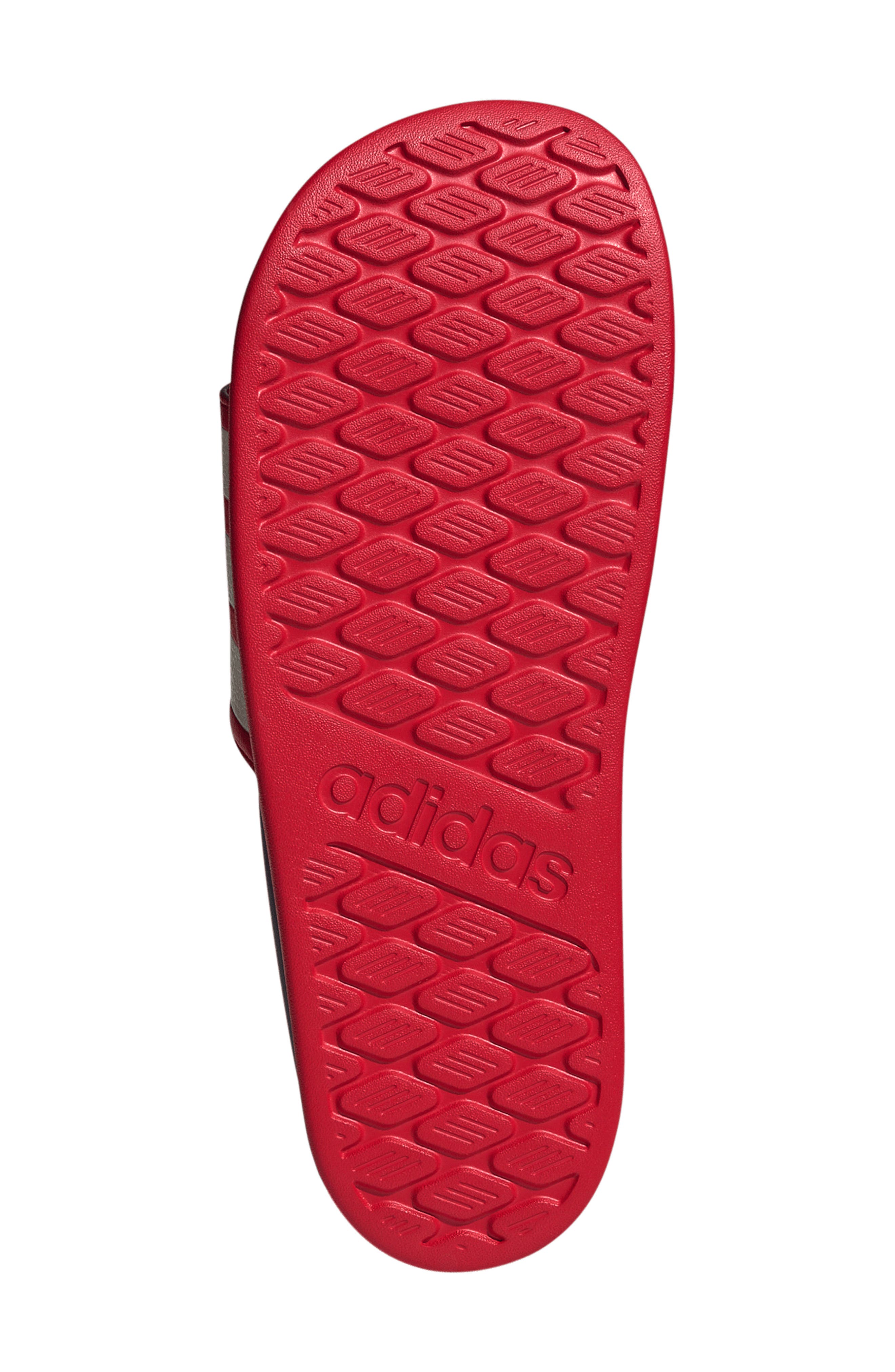 Gender Inclusive Adilette Comfort 2.0 Slide Sandal, Alternate, color, SCARLET/ WHITE/ DARK BLUE