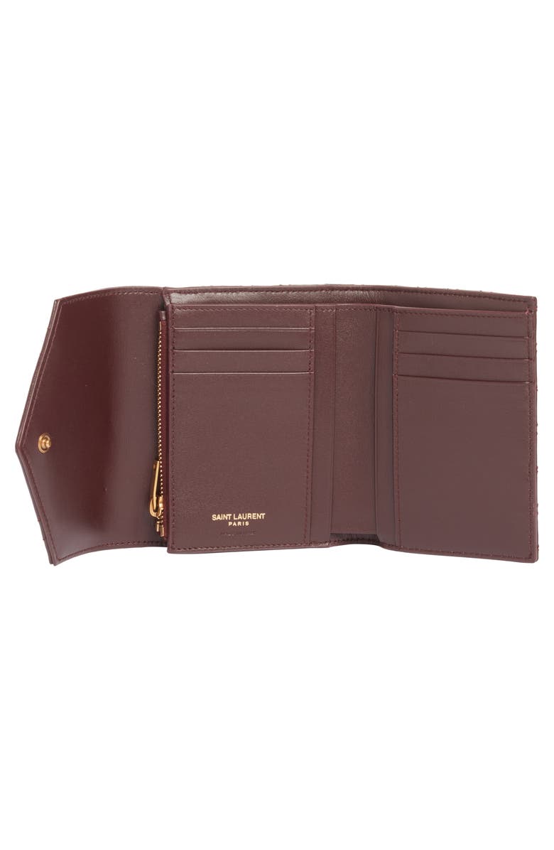Saint Laurent Monogram Matelassé Leather Trifold Wallet, Alternate, color, 