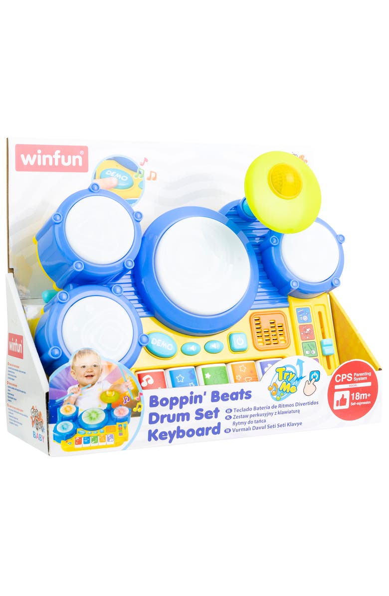 Winfun Boppin Beats Drum Set Keyboard Musical Toy, Alternate, color, Multicolored