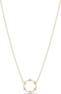Zoë Chicco Prong Diamonds 14k Gold Diamond Circle Pendant Necklace