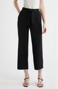 AK ANNE KLEIN Tie Front Pull-On Wide Leg Crop Pants