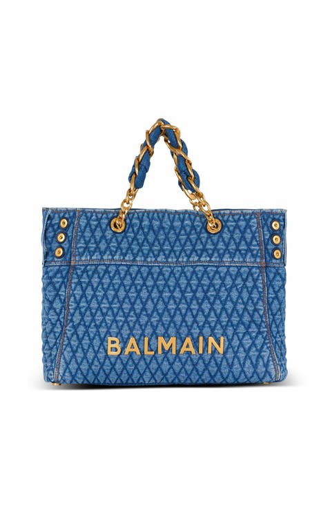 1945 Soft Tote Bag In Diamond-Quilted Denim