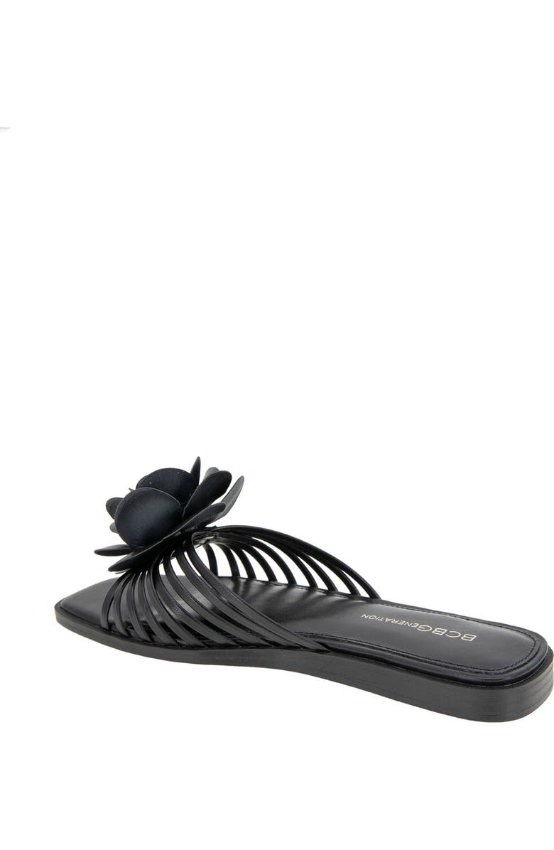 BCBGeneration Masha Flower Appliqué Sandal, Alternate, color, Black
