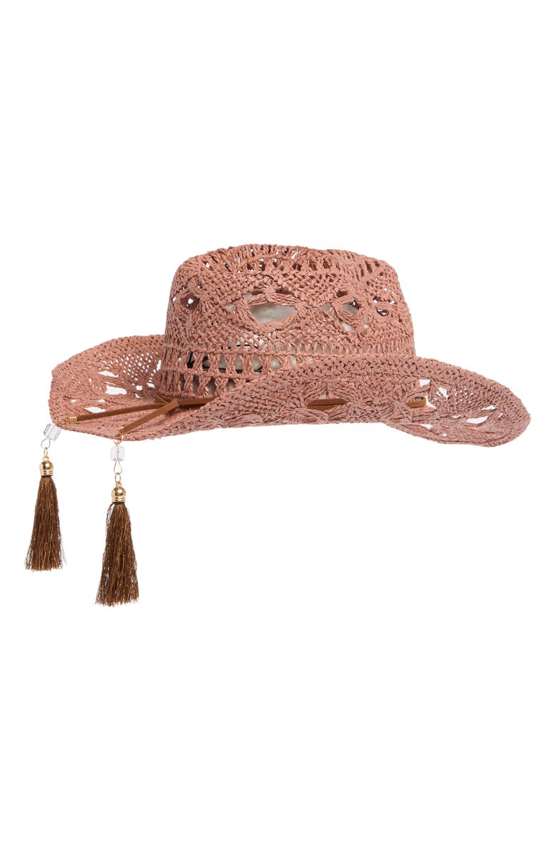 Vince Camuto Open Weave Cowgirl Hat, Alternate, color,