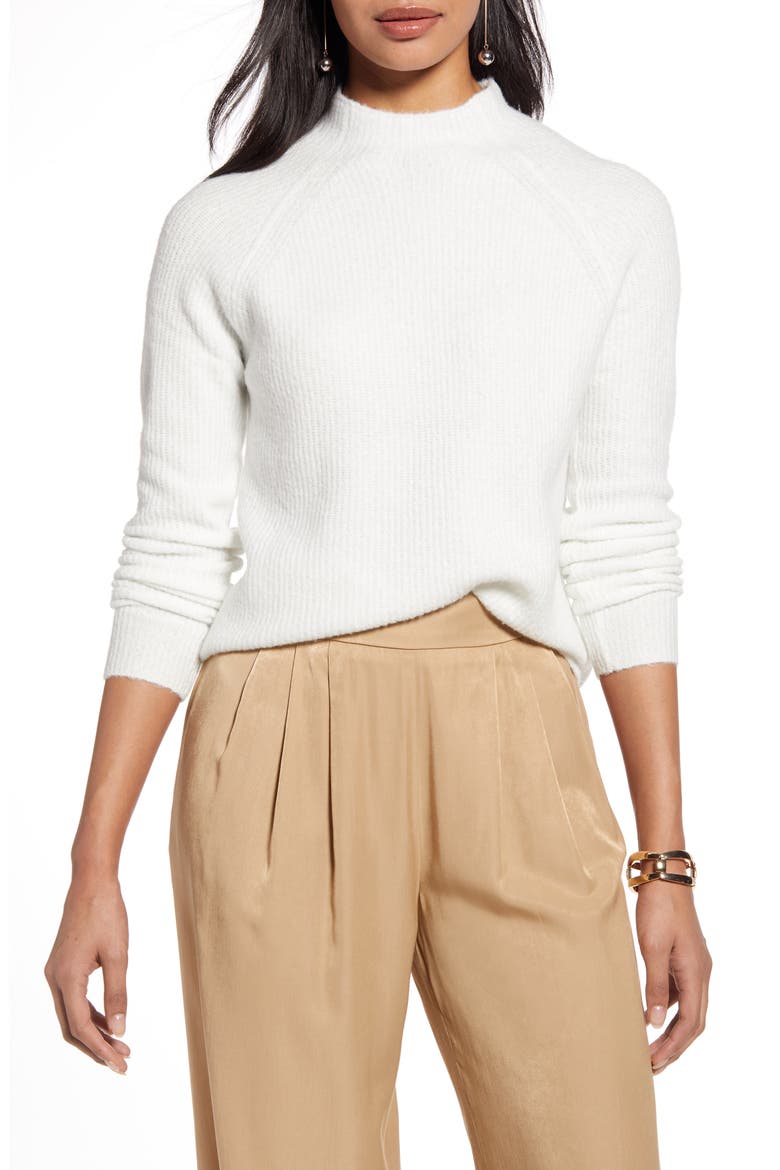 Mock Neck Sweater, Main, color, IVORY CLOUD