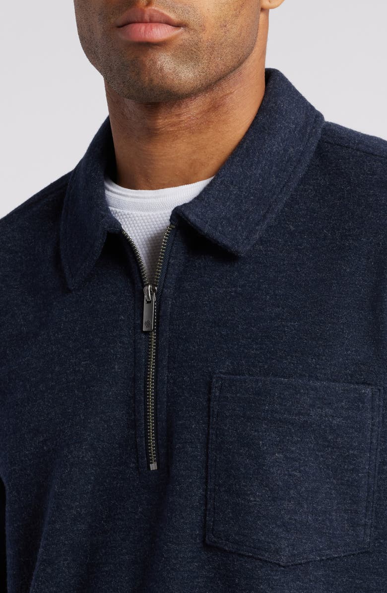 Johnston & Murphy Brushed Knit Quarter Zip Top, Alternate, color, 