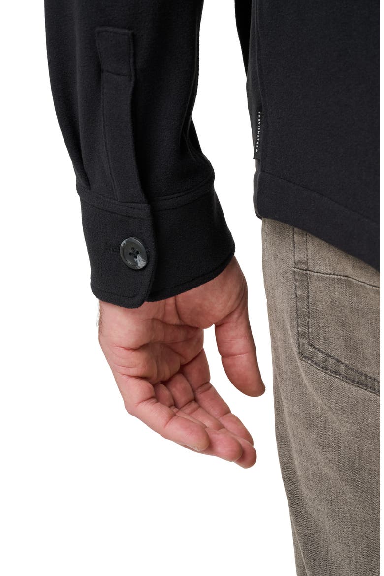 Polar Fleece Shirt Jacket, Alternate, color, BLACK