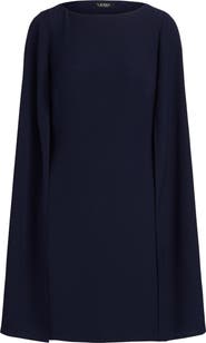 Lauren Ralph Lauren Cape Detail Georgette Cocktail Minidress