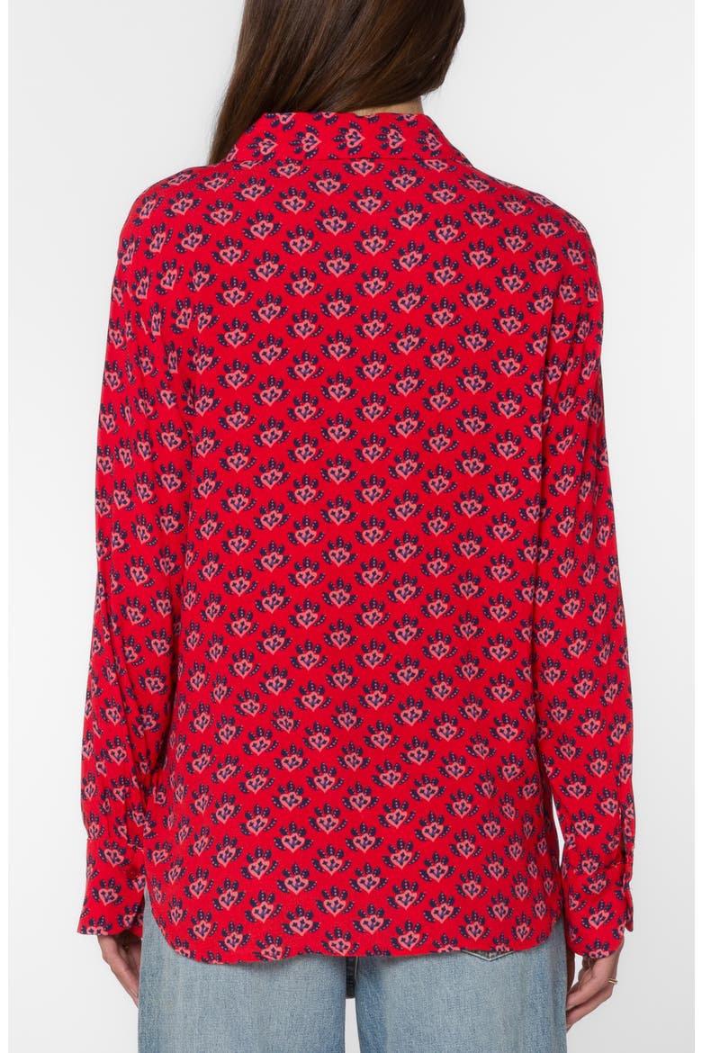 Elena Button-Up Shirt, Alternate, color, RED ABSTRACT LEAF
