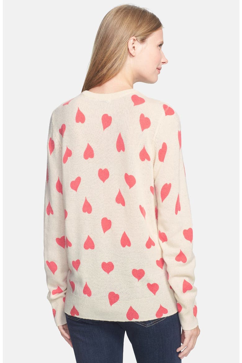 'Shane' Cashmere Sweater, Alternate, color, CORAL/ IVORY
