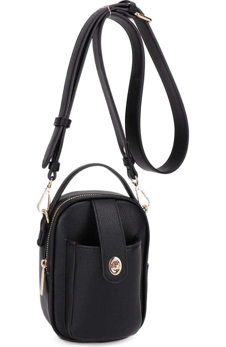 Mali + Lili Parker Faux Leather Crossbody, Main, color, Black
