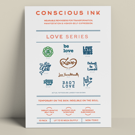 Conscious Ink Love Variety 10-Pack in White 