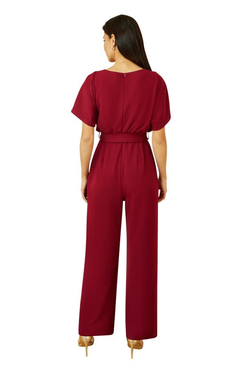 Yumi Batwing Stretch Jumpsuit In Red