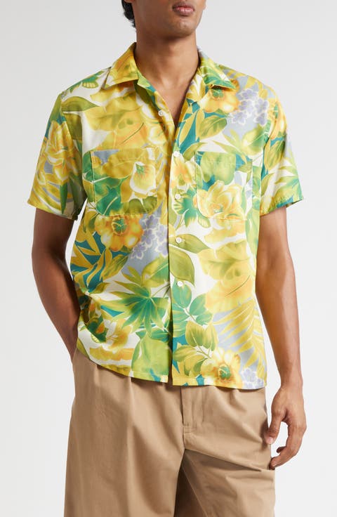 Tropical Print Camp Shirt