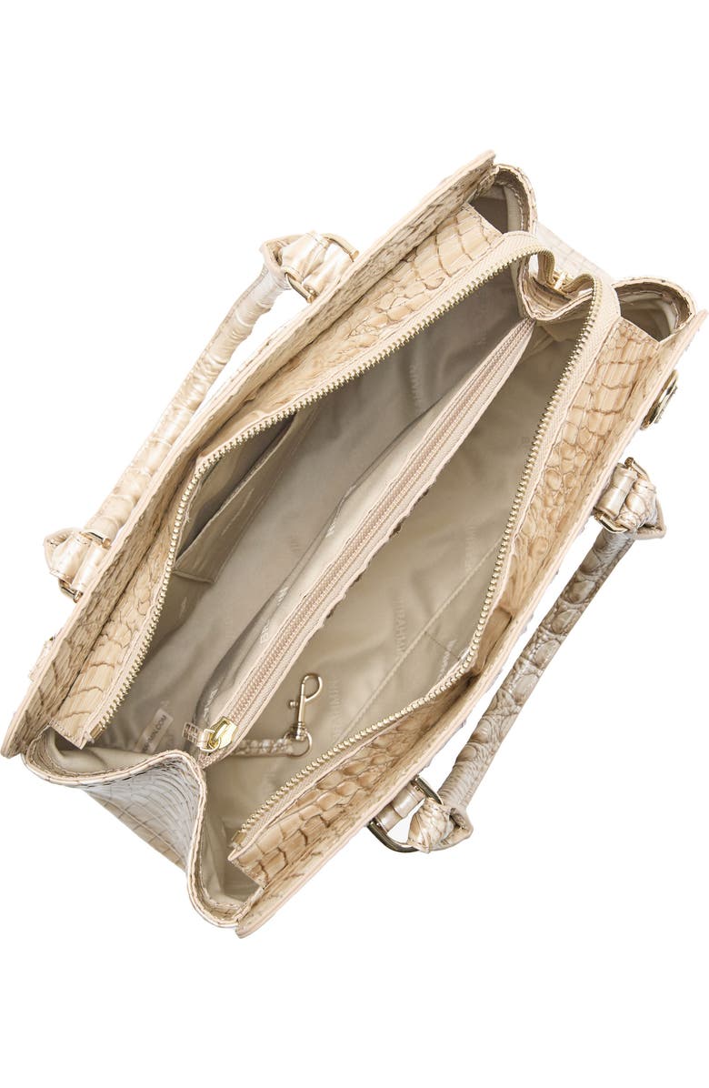 Brahmin Small Finley Croc Embossed Leather Satchel, Alternate, color,