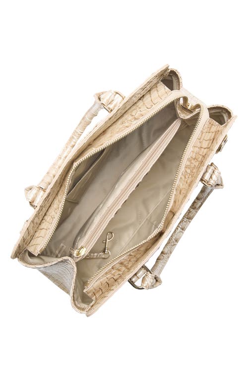 Brahmin Small Finley Croc Embossed Leather Satchel In Wind Chime