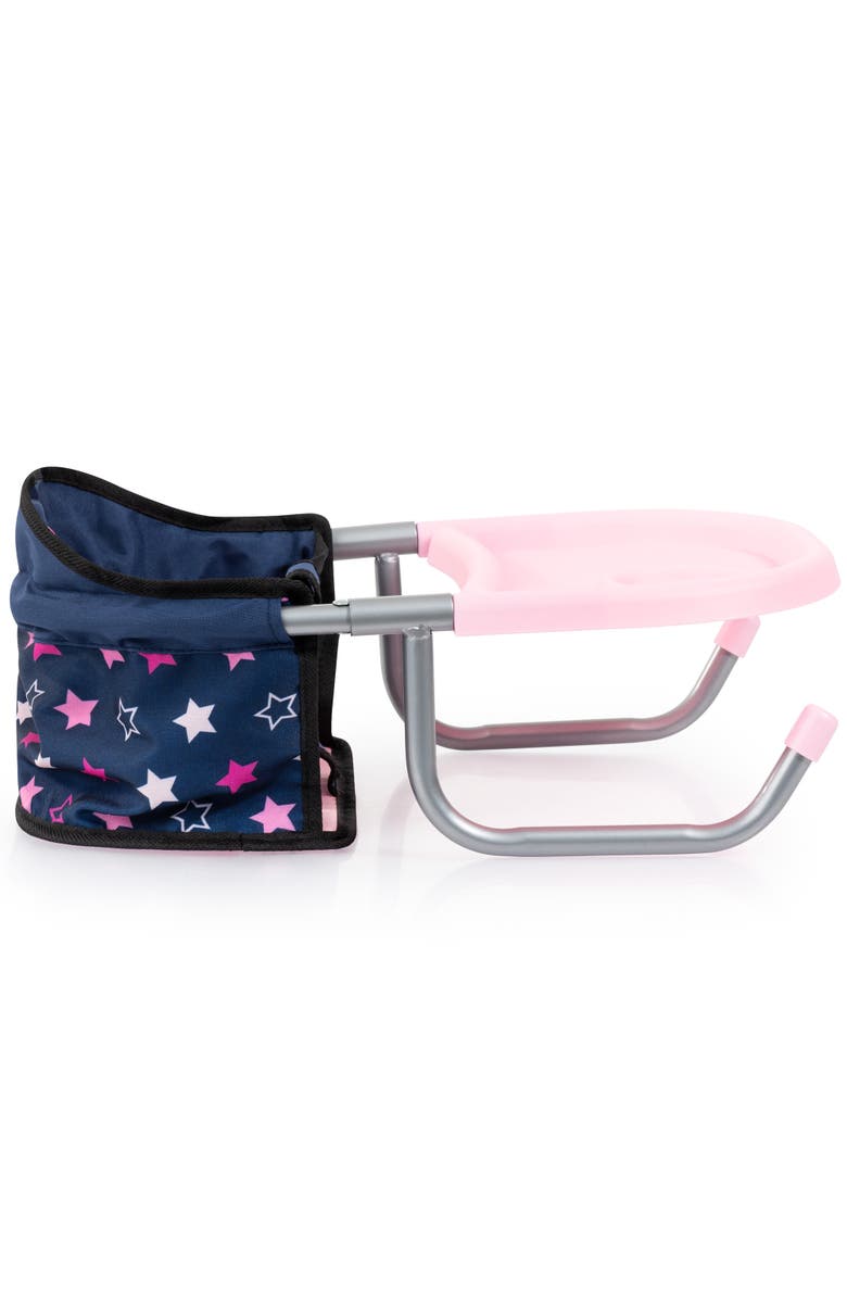 Bayer Design Folding, Attachable Table Seat, Navy, Pink Stars, Alternate, color, Multicolored