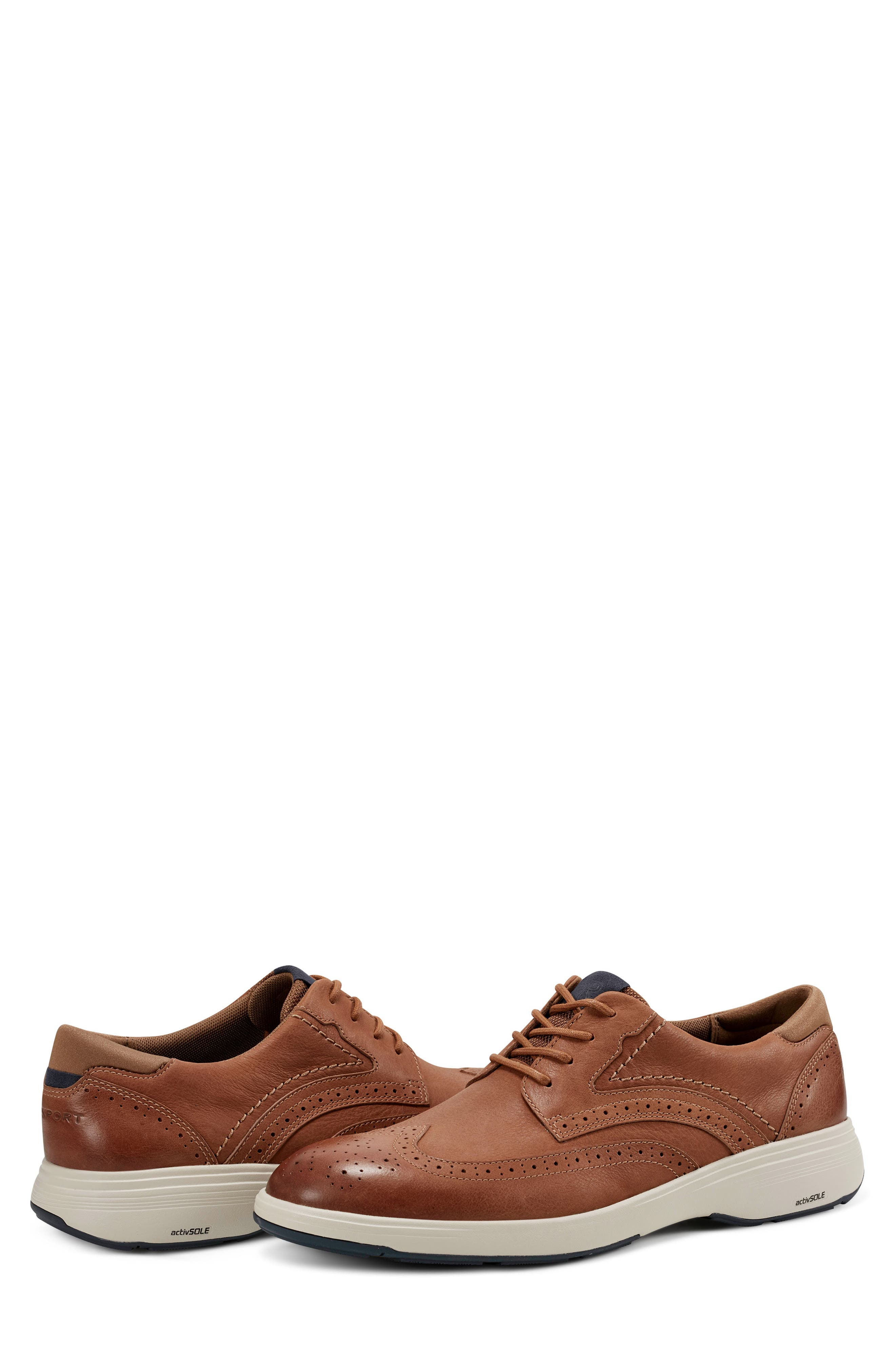 Rockport Noah Wingtip Derby, Alternate, color, Light Natural