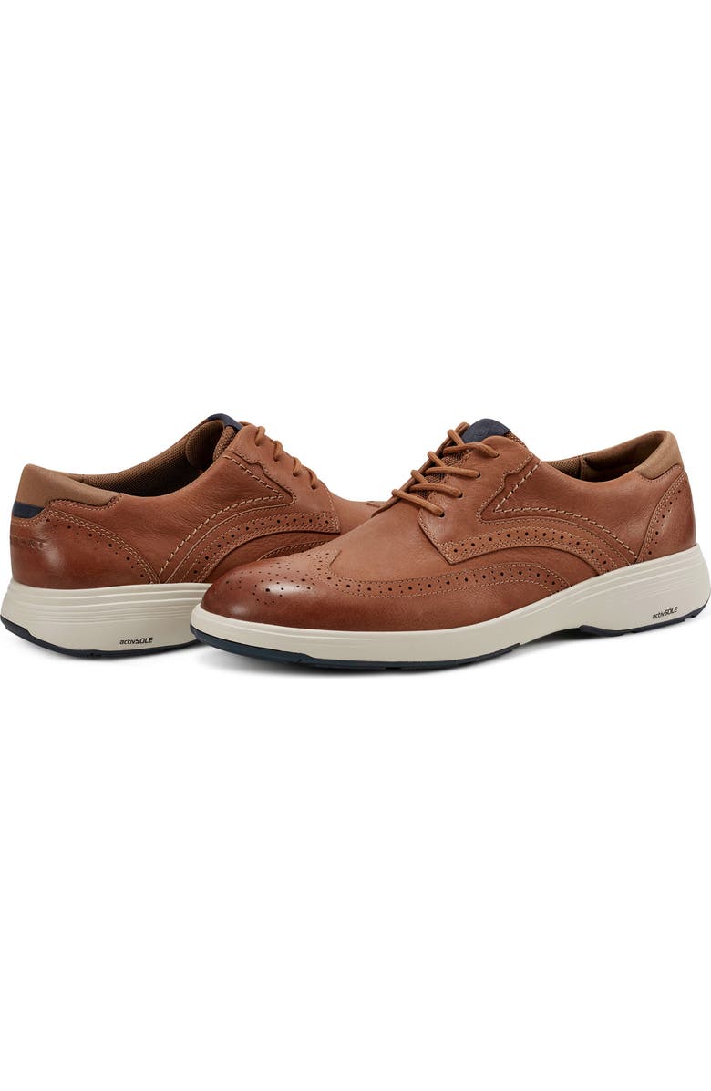Rockport Noah Wingtip Derby, Alternate, color, Light Natural