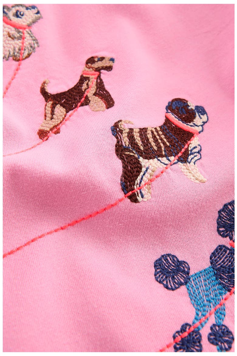 Kids' Embroidered Long Sleeve T-Shirt, Alternate, color, SOFT LAVENDER DOGS