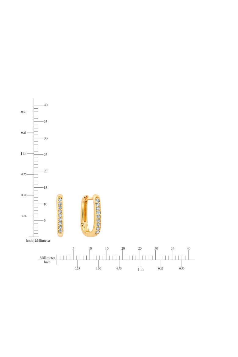 Pavé Square Huggie Hoop Earrings, Alternate, color, 18KYG/ CLEAR STONE