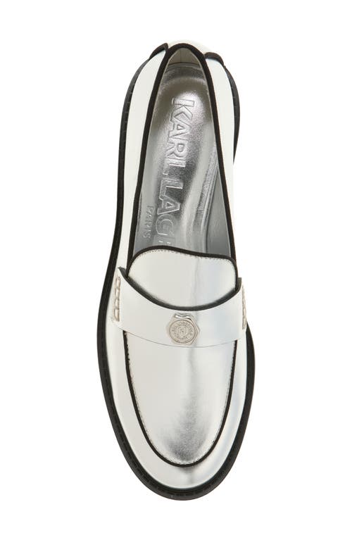 Karl Lagerfeld Paris Rylin Loafer In Silver