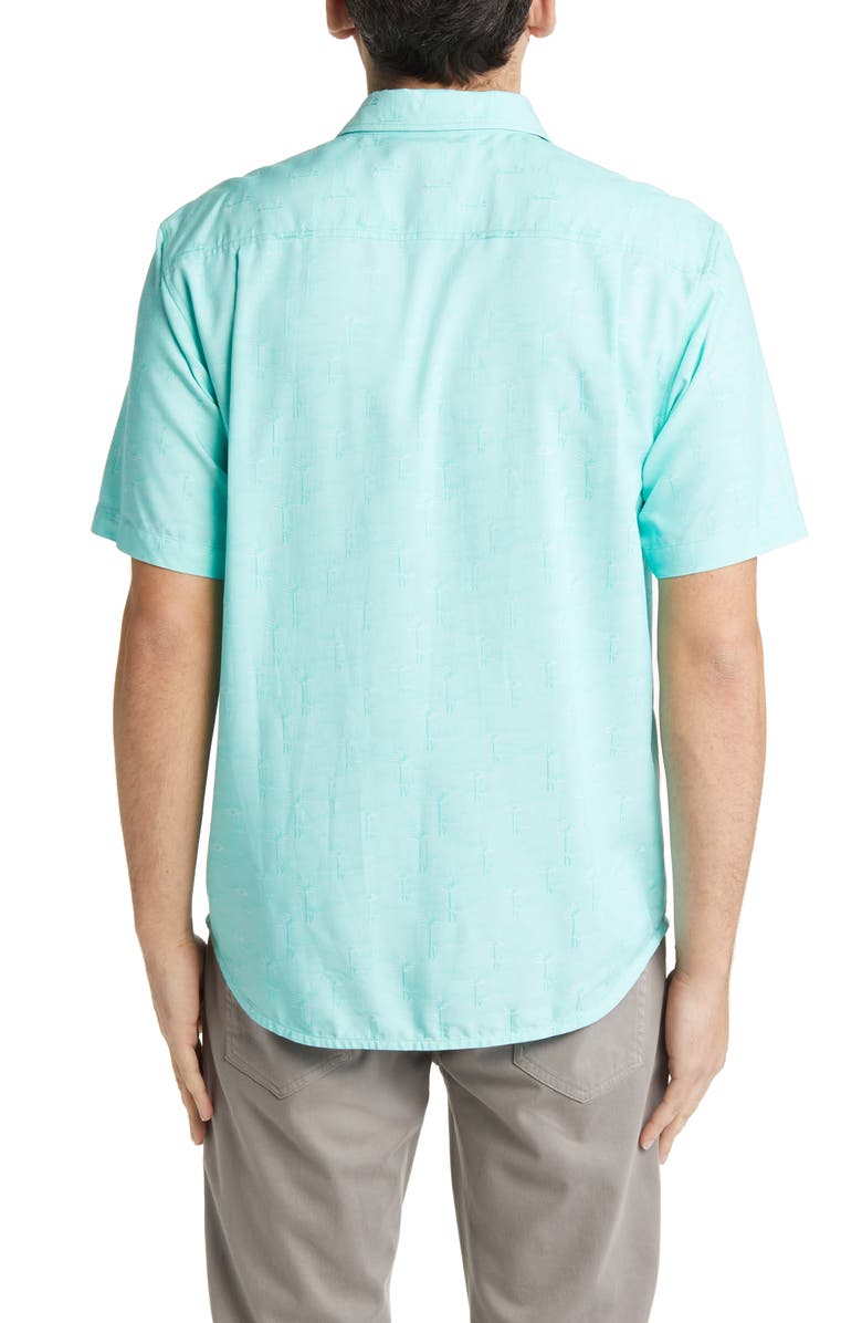 Tommy Bahama Mojito Bay Palm Row Coolmax<sup>®</sup> Short Sleeve Button-Up Shirt, Alternate, color, Kohala Teal