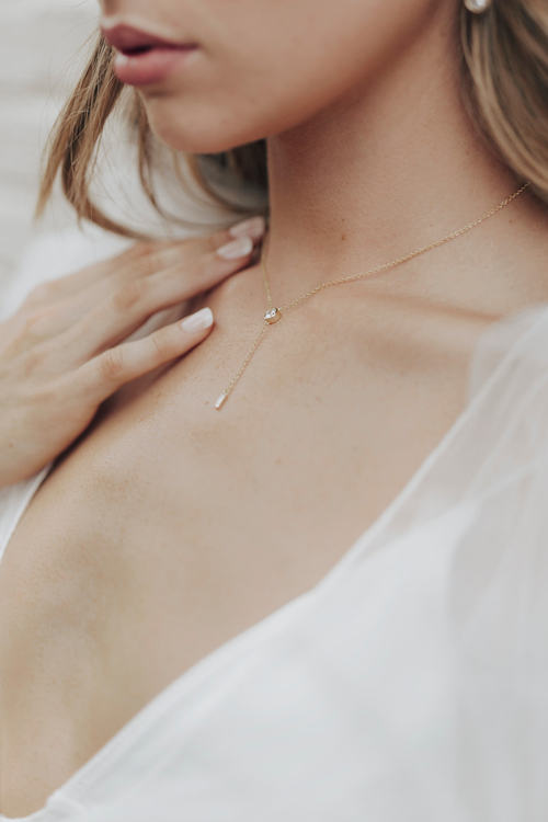 Untamed Petals Pilar Crystal Drop Pendant In Gold