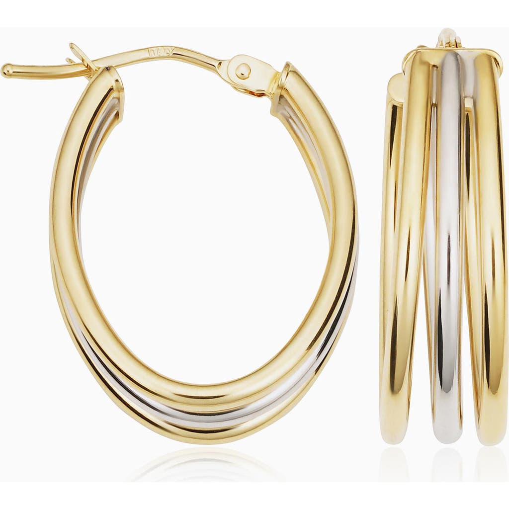 Oradina 10K Gold Trifecta Hoops Earrings in Two-Tone Gold at Nordstrom, Size Medium
