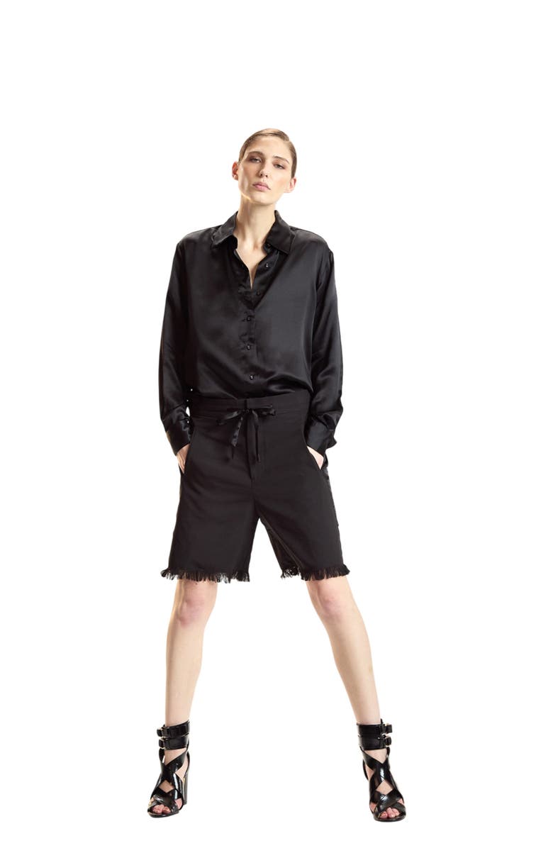 Cynthia Rowley Tuxedo Stripe Shorts, Main, color, Black