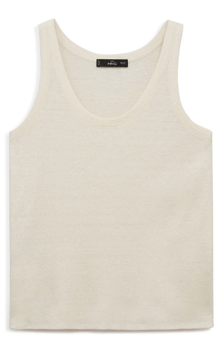 MANGO Linen Tank, Alternate, color, Ecru