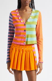 YanYan Daisy Stripe Linen Blend Cardigan