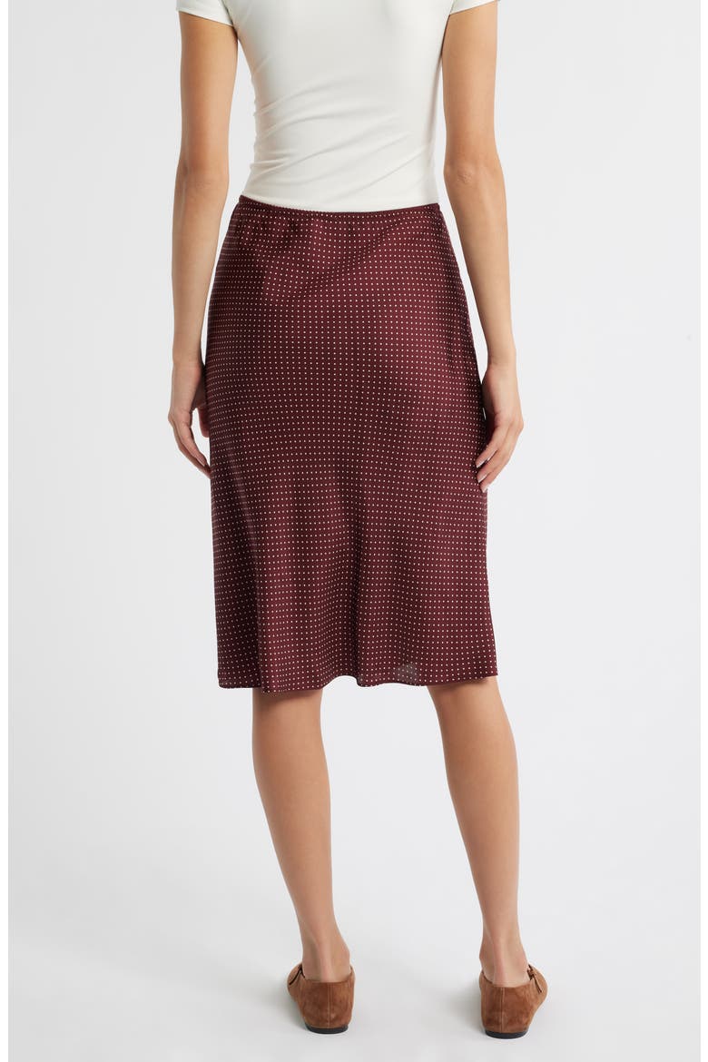 Elowette Floral Lace Hem Silk Skirt, Alternate, color, BURGANDY COLETTE DOT