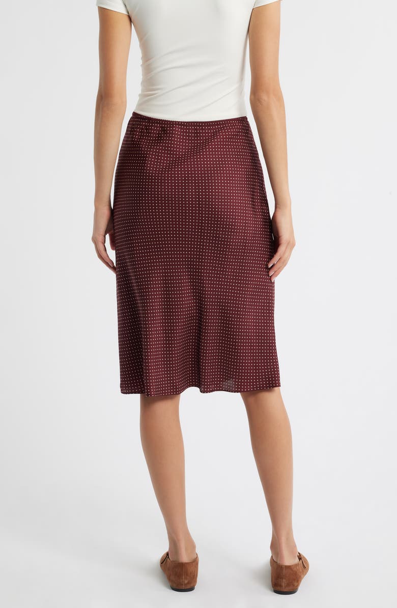 DÔEN Elowette Pin Dot Silk Blend Twill Skirt, Alternate, color, Burgandy Colette Dot
