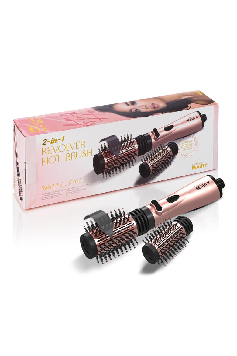 2-in-1 Revolving Hot Brush, Alternate, color, ROSEGOLD