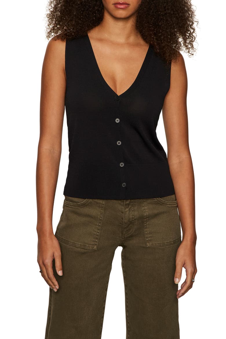 Button-Up Vest, Main, color, BLACK
