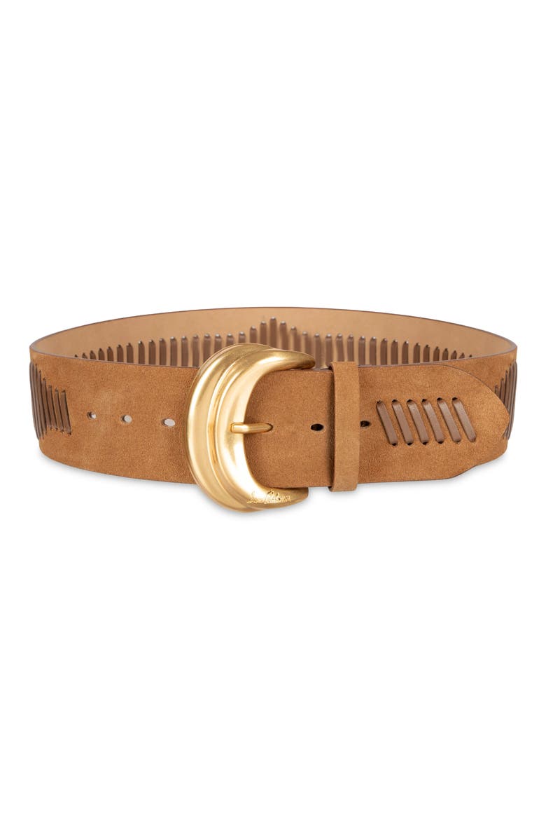 2 1/2 Inch Laced Suede Wide Belt, Main, color, TAN SUEDE