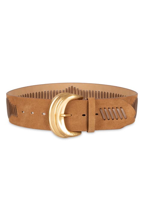 2 1/2 Inch Laced Suede Wide Belt