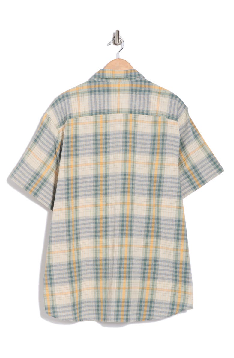 Lucky Brand Crinkle Mason Short Sleeve Button-Up Shirt, Alternate, color, Natural Multi Plaid