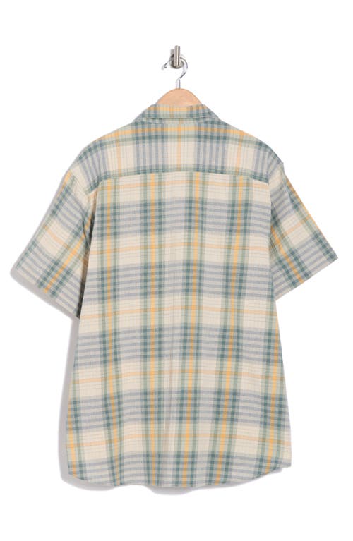 Lucky Brand Crinkle Mason Short Sleeve Button-up Shirt In Natural Multi Plaid