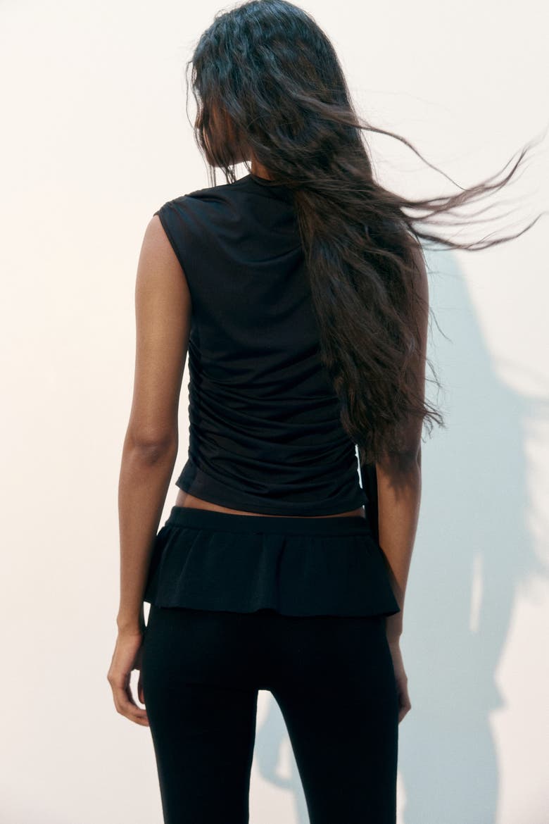 Frill-trimmed Trousers, Alternate, color, Black